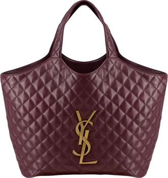 Saint Laurent Tassen, Dames, Rood, ONE Size, Leer, Icare Tote