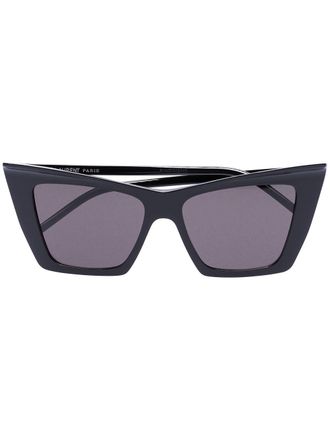 Saint Laurent Eyewear sharp cat eye sunglasses - unisex - Acetate/Acrylic - 54 - Black