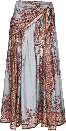 Zimmermann Rokken, Dames, Veelkleurig, M, Aster Scarf Midi Rok