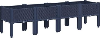 vidaXL Jardinera Con Patas Pp Azul Gris 160x40x42 Cm Vidaxl