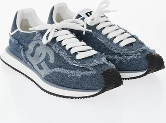Dolce & Gabbana Denim Low-Top Sneakers With Raw-Cut Details Dolce & Gabbana