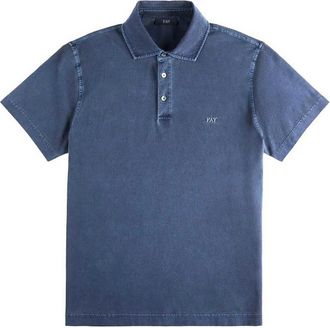 Fay Polo Jersey Frosted Embroidery Baltic Scuro