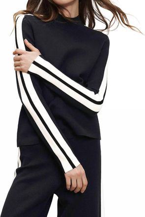 Veronica Beard Asante Pullover Top In Navy