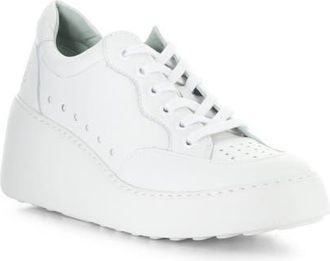 FLY London Derk Platform Wedge Sneaker in 000 White at Nordstrom, Size 10-10.5Us