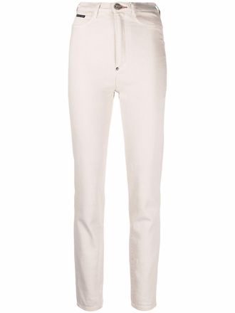 Philipp Plein Jeans skinny a vita alta Iconic - Toni neutri