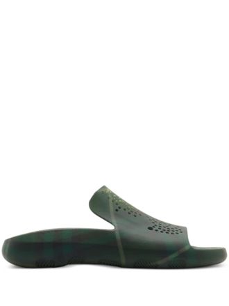 Burberry Stingray logo-embellished slides - men - Rubber/Rubber/Polyethylene vinyl acetate (PEVA)/Polyester - 41 - Green