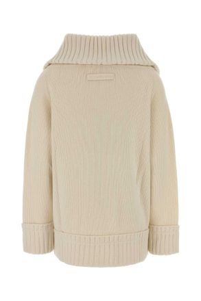 Victoria Beckham Wool-Polyester Ribbed Sweatshirt - Ivory