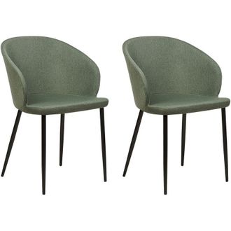 Beliani Set of 2 Dining Chairs MASON Dark Green