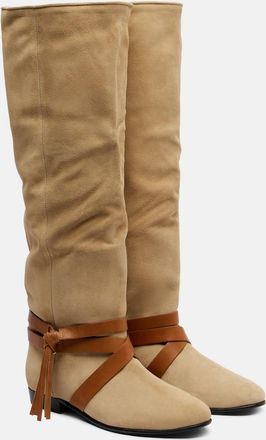 Isabel Marant Silmon leather-trimmed suede knee-high boots