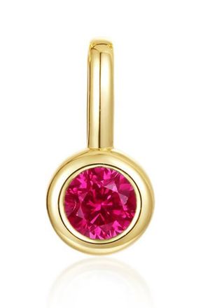 Lafonn Bezel Birthstone Charm Pendant in July - Light Red at Nordstrom