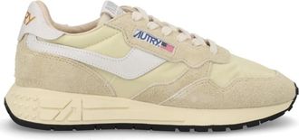 Autry Beige Logo Reelwind Sneakers