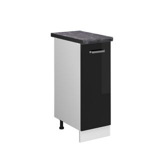 Vicco Armario De Farmacia R-line, Negro Brillo Intenso, 30 Cm, Et Antracita