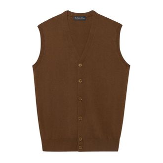 Brooks Brothers Truien & Vesten, Heren, Beige, XL, Kasjmier, Zijde-Kasjmier Vest