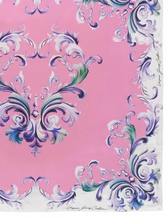 Versace Jeans Couture Silk Foulard Scarf - Pink