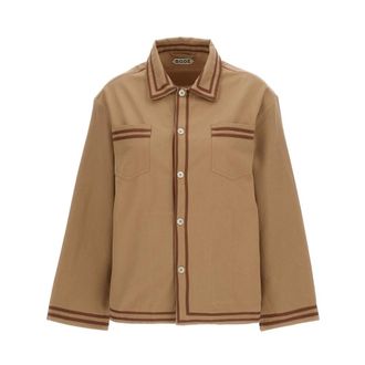Bode Casual Shirts, male, Brown, Size: S Mrs26Sh007Khaki Jacket