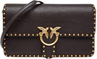 Pinko Love Bag One Small Crossbody Bag - Dames - Schoudertassen - Bruin - ONE Size - Katoen - Tassen