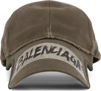 Balenciaga Caps, male, Green, Size: S Masking Tape Baseball Hat