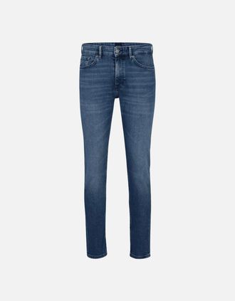 HUGO BOSS Mens Delano Slim Fit Mid Blue Jeans