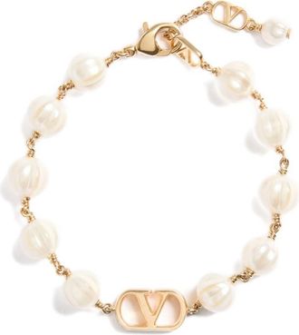 Valentino Garavani Golden VLogo Signature Bracelet