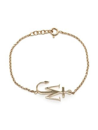 J.W.Anderson Anchor logo-charm bracelet - women - Brass - One Size - Gold