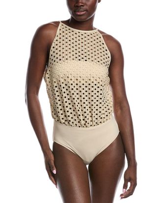 Carmen Marc Valvo High-Neck One-Piece