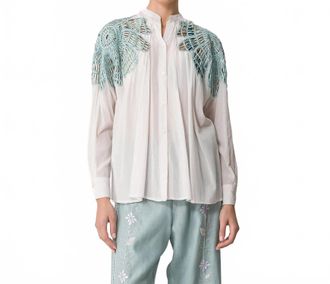 Forte_Forte Flor&eacute;al Embroidered Blouse In White