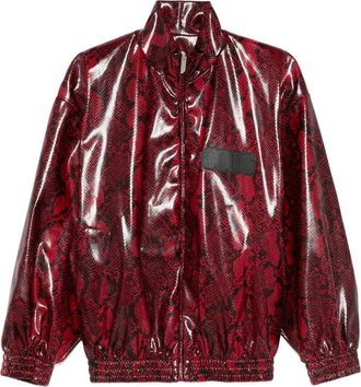 GCDS Snakeskin-effect Faux-leather Jacket