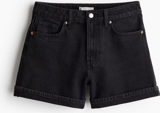H&M Jeansshorts mit hohem Bund - Grau