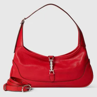 Gucci Jackie Slim Medium Shoulder Bag, Red, Leather