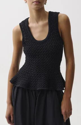 Pistola Denim Anna Peplum Sweater in Black at Nordstrom, Size X-Large