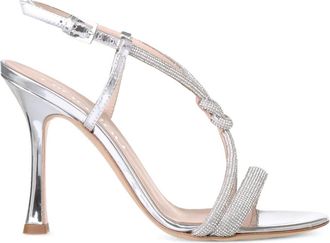 Ninalilou MYA 90 verfraaide sandalen met geknoopt detail - Zilver