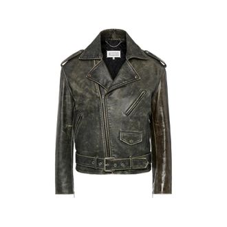 Maison Margiela Distressed Leather Biker Jacket