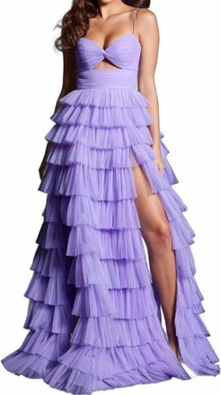Jovani High Waist A Line Skirt Gown In Lilac
