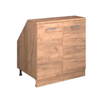 Vicco Armario De Cocina Para Techo Inclinado R-line, Roble Dorado, 80 Cm Con 2 Puertas, 60 Cm De Profundidad, Vicco