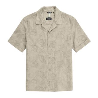Antony Morato Short Sleeve Shirts - Heren - Korte mouwen Overhemden - Beige - XL - Overhemden