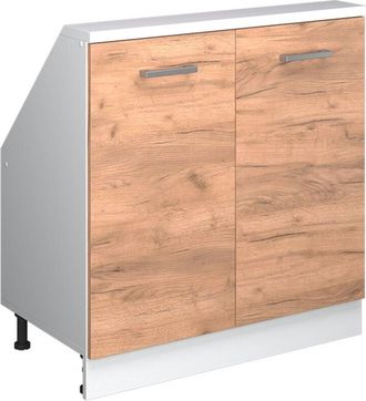 Vicco Armario para tejado inclinado Rion, Roble blanco/dorado, con 2 puertas, Vicco