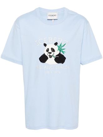 Iceberg embroidered-logo cotton T-shirt - Blue