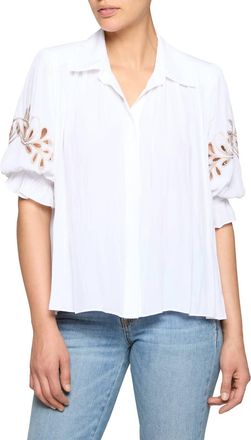Ramy Brook Illyria Short Sleeve Blouse In Ivory