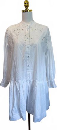 Pinch Design Womens Embroidered Button Down Dress In White