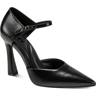 DKNY Catcher Ankle Strap Pointed Toe Pump in Black at Nordstrom, Size 6.5