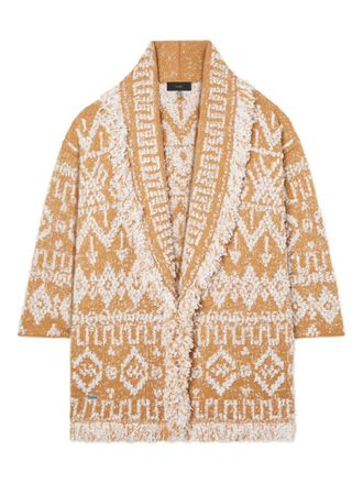 Alanui Send Beat vestjas met geometrisch patroon en franje - Beige