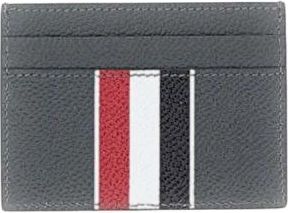 Thom Browne Two-sided Card Holder - Heren - Portefeuilles - Grijs - ONE Size - Leer - Accessoires