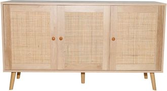 Concept Usine Aparador efecto madera y mimbre con 3 puertas de 120 cm