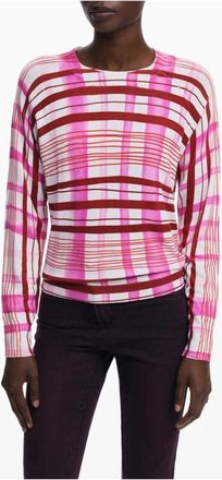 Desigual Roze Viscose Trui - Dames - Ronde hals truien - Roze - M - Truien & Vesten