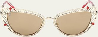 Christian Louboutin Miss Z Metal Cat-Eye Sunglasses