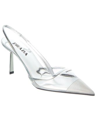Prada Mesh & Leather Slingback Pump