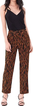 Diane Von Fürstenberg DVF Sienna Animal Print Jacquard Trousers Size XL