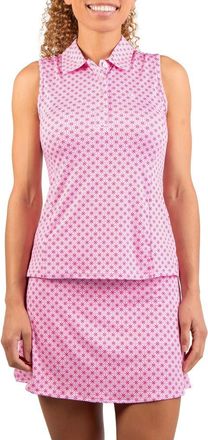 Tailorbyrd Geo Floral Polo Tank in Pink at Nordstrom Rack, Size X-Large