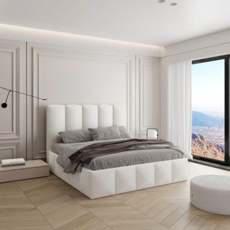 Colch&oacute;n Morfeo Canap&eacute; abatible tapizado blanco con relieve, 105x190 cm