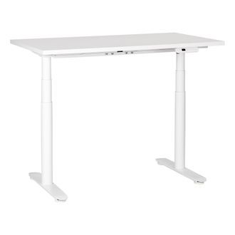 Beliani Beliani - Escritorio De Altura Regulable El&eacute;ctrico Dise&ntilde;o Moderno Patas Redondas 120 X 72 Cm Tablero Blanco Soporte De Acero Blanco Destinas